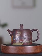 Load and play video in Gallery viewer, Full Handmade Yixing Zisha Shanshui Color Painted Teapot [Xiao Han Duo 小汉铎] (Lao Zi Ni - 225ml)
