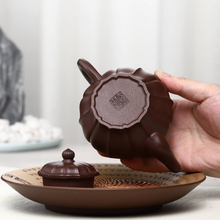 Load image into Gallery viewer, Full Handmade Yixing Zisha Teapot [Jin Nang Xiao Ying Pot 锦囊笑樱壶] (Zi Ni - 230ml)
