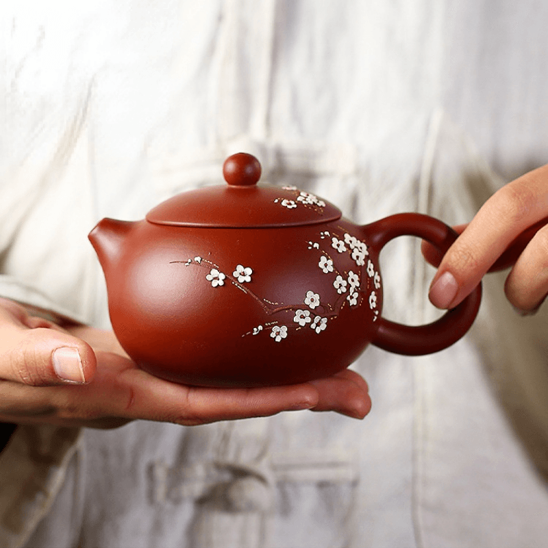 Yixing Purple Clay Teapot [Dark Fragrance Xishi] | 宜兴紫砂壶 原矿大红袍 [暗香西施] 250ml - YIQIN TEA HOUSE 一沁茶舍  |  yiqinteahouse.com