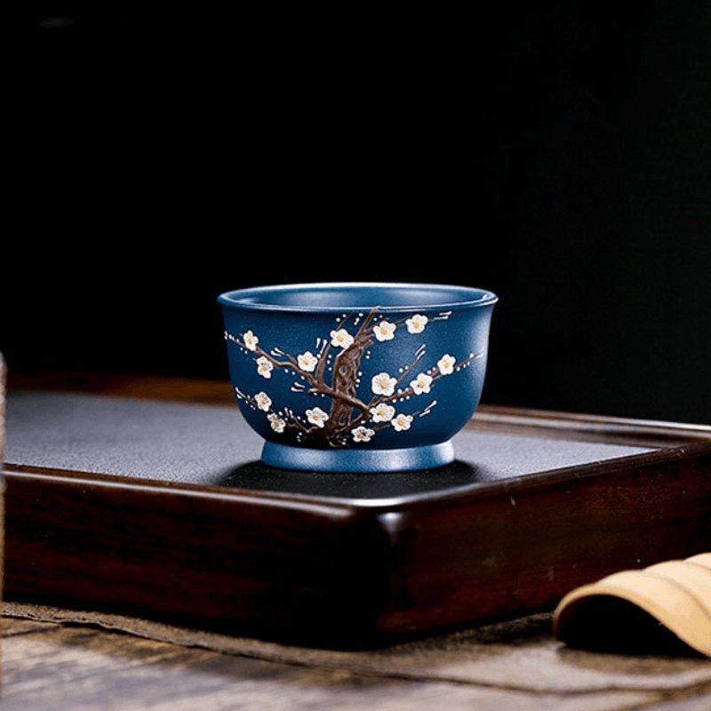 Full Handmade Yixing Purple Clay Master Tea Cup Gift Set [Dark Fragrance] | 全手工宜兴紫砂主人杯 [暗香] 礼装全套 - YIQIN TEA HOUSE 一沁茶舍  |  yiqinteahouse.com