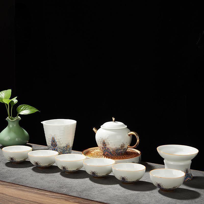 Ceramic Gold Wire Enamel [Haiyan Jiangya] Kungfu Tea Set - YIQIN TEA HOUSE | yiqinteahouse.com | ceramic teapot, teaware, teaware set