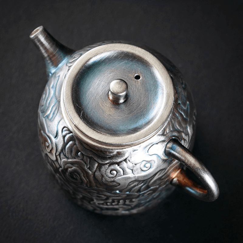 Colorful Antique Gilt Silver Ceramic Teapot | 七彩祥云鎏银仿古陶瓷茶壶 - YIQIN TEA HOUSE 一沁茶舍  |  yiqinteahouse.com