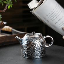 Load image into Gallery viewer, Colorful Antique Gilt Silver Ceramic Teapot | 七彩祥云鎏银仿古陶瓷茶壶 - YIQIN TEA HOUSE 一沁茶舍  |  yiqinteahouse.com

