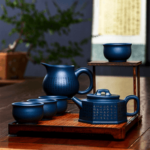 Load image into Gallery viewer, Full Handmade Yixing Purple Clay Teapot [Liufang Xin Lan] | 全手工宜兴紫砂壶 陈腐天青泥 [六方心蓝] - YIQIN TEA HOUSE 一沁茶舍  |  yiqinteahouse.com
