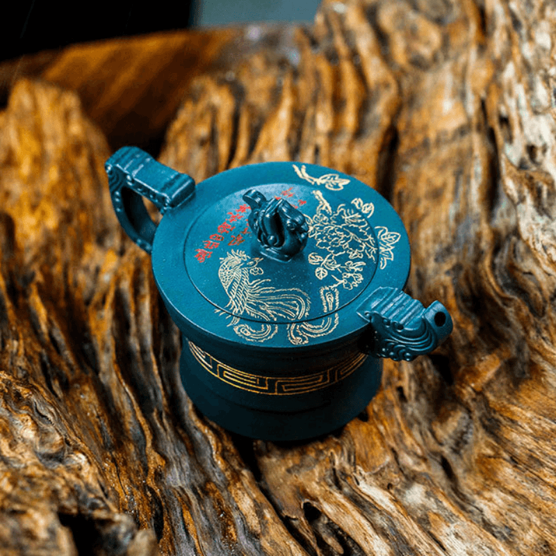 Full Handmade Yixing Purple Clay Teapot [Phoenix] | 全手工宜兴紫砂壶 苏门答蜡青 [凤求凰] - YIQIN TEA HOUSE 一沁茶舍  |  yiqinteahouse.com