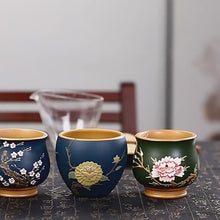 Load and play video in Gallery viewer, Full Handmade Yixing Zisha Master Tea Cup Gift Set [Flowers Bloom]
