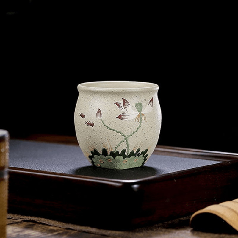 Full Handmade Yixing Purple Clay Master Tea Cup Gift Set [Dark Fragrance] | 全手工宜兴紫砂主人杯 [暗香] 礼装全套 - YIQIN TEA HOUSE 一沁茶舍  |  yiqinteahouse.com