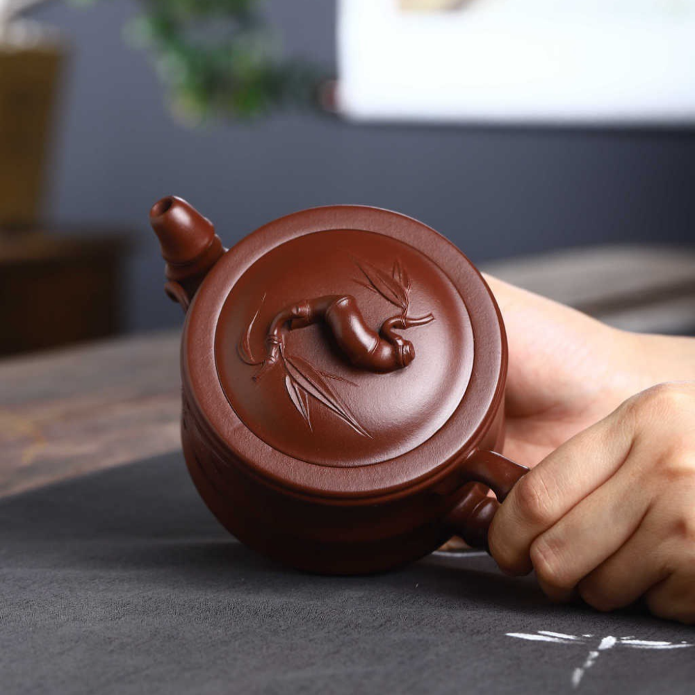 Full Handmade Yixing Zisha Teapot [Bamboo Pot] (Zi Ni - 260ml)