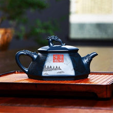 Load image into Gallery viewer, Full Handmade Yixing Purple Clay Teapot Set [Huna Baifu] | 全手工宜兴紫砂壶 原矿陈腐天青泥 [壶纳百福] 套壶 - YIQIN TEA HOUSE 一沁茶舍  |  yiqinteahouse.com

