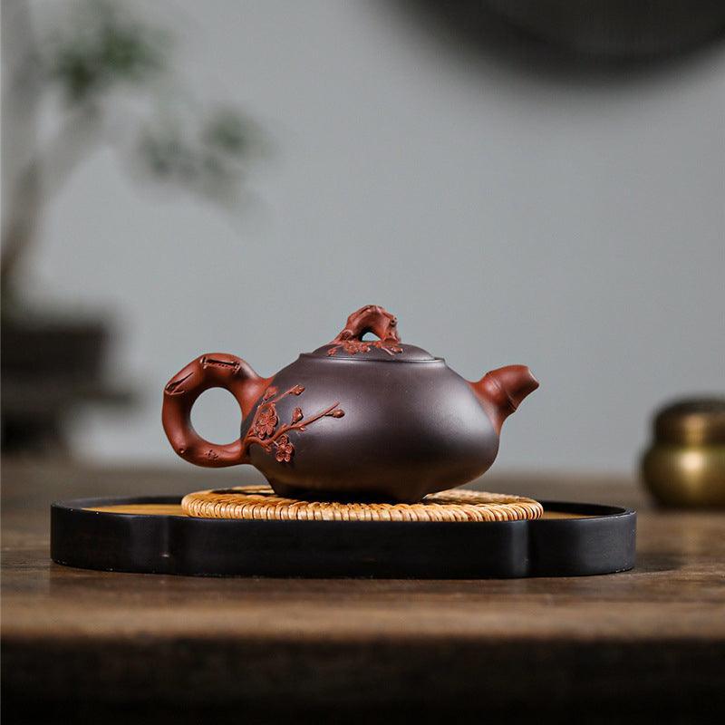Full Handmade Yixing Purple Clay Teapot [Three Friends of Winter] | 全手工宜兴紫砂壶 原矿紫泥 [岁寒三友] - YIQIN TEA HOUSE 一沁茶舍  |  yiqinteahouse.com