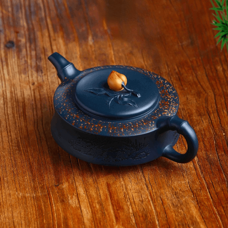 Full Handmade Yixing Purple Clay Teapot [Xiantao] | 全手工宜兴紫砂壶 珍藏天青泥 [仙桃] - YIQIN TEA HOUSE 一沁茶舍  |  yiqinteahouse.com