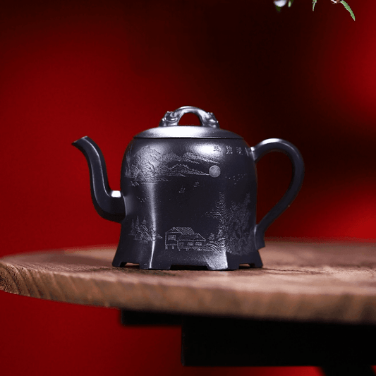 Full Handmade Yixing Purple Clay Teapot [Yu Bi Cheng Shui] | 全手工宜兴紫砂壶 养生石黄料 [玉璧澄水] - YIQIN TEA HOUSE 一沁茶舍  |  yiqinteahouse.com