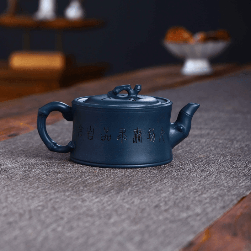 Full Handmade Yixing Purple Clay Teapot [Zhizu] | 全手工宜兴紫砂壶 陈腐天青泥 [知足] - YIQIN TEA HOUSE 一沁茶舍  |  yiqinteahouse.com