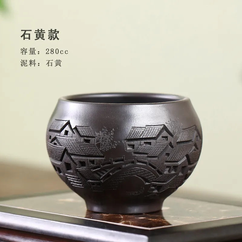 Full Handmade Yixing Zisha Big Master Tea Cup Gift Set [Jiangnan Guyun] 280ml - YIQIN TEA HOUSE | yiqinteahouse.com | new arrival, tea cup, teaware