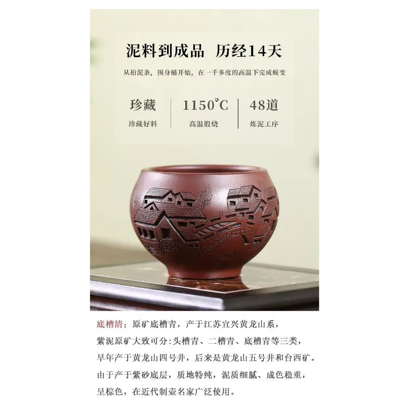 Full Handmade Yixing Zisha Big Master Tea Cup Gift Set [Jiangnan Guyun] 280ml - YIQIN TEA HOUSE | yiqinteahouse.com | new arrival, tea cup, teaware