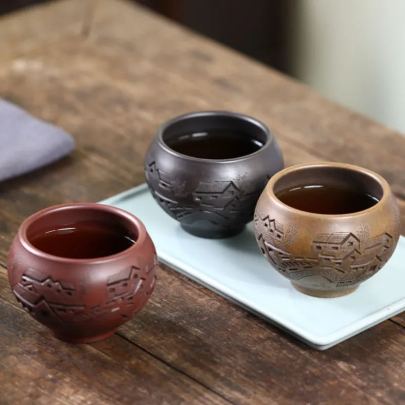 Full Handmade Yixing Zisha Big Master Tea Cup Gift Set [Jiangnan Guyun] 280ml - YIQIN TEA HOUSE | yiqinteahouse.com | new arrival, tea cup, teaware