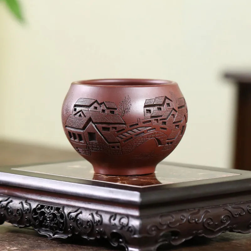 Full Handmade Yixing Zisha Big Master Tea Cup Gift Set [Jiangnan Guyun] 280ml - YIQIN TEA HOUSE | yiqinteahouse.com | new arrival, tea cup, teaware