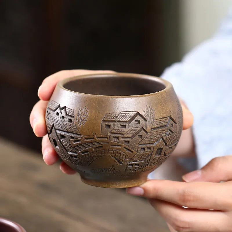 Full Handmade Yixing Zisha Big Master Tea Cup Gift Set [Jiangnan Guyun] 280ml - YIQIN TEA HOUSE | yiqinteahouse.com | new arrival, tea cup, teaware