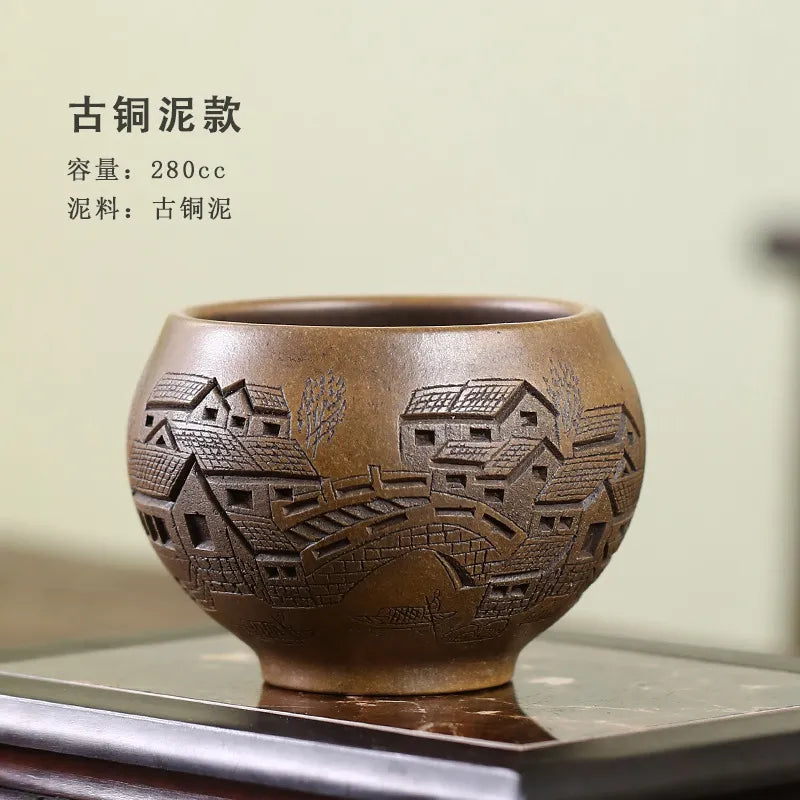 Full Handmade Yixing Zisha Big Master Tea Cup Gift Set [Jiangnan Guyun] 280ml - YIQIN TEA HOUSE | yiqinteahouse.com | new arrival, tea cup, teaware