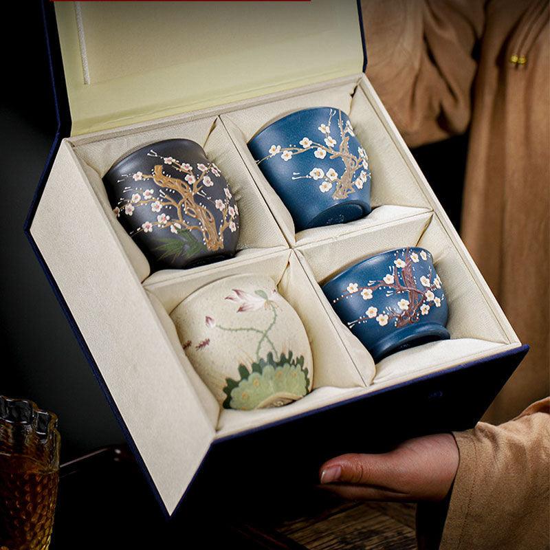 Full Handmade Yixing Zisha Master Tea Cup Gift Set [Dark Fragrance] - YIQIN TEA HOUSE | yiqinteahouse.com | new arrival, tea cup, teaware