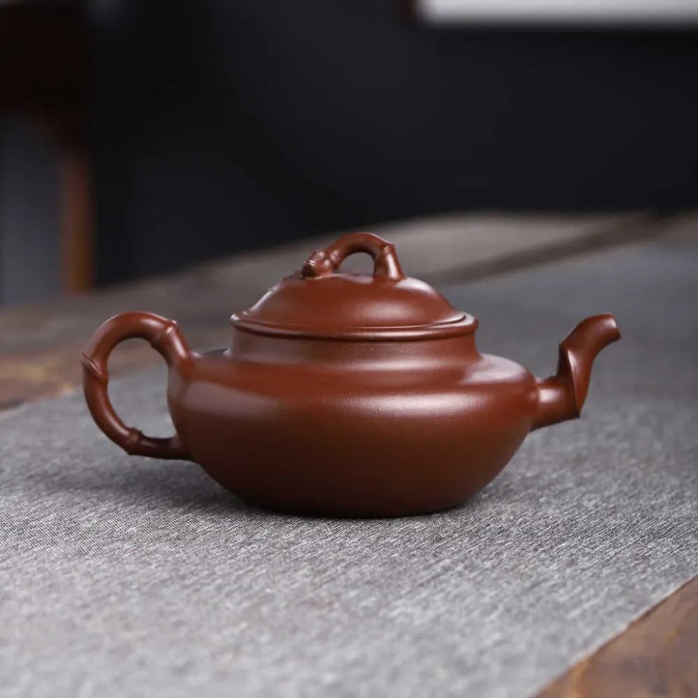 Full Handmade Yixing Zisha Teapot [Bamboo Pot] (Zi Ni - 280ml) - YIQIN TEA HOUSE | yiqinteahouse.com | 200-300ml, full handmade zisha teapot, new arrival, plain smooth, teapot, teaware