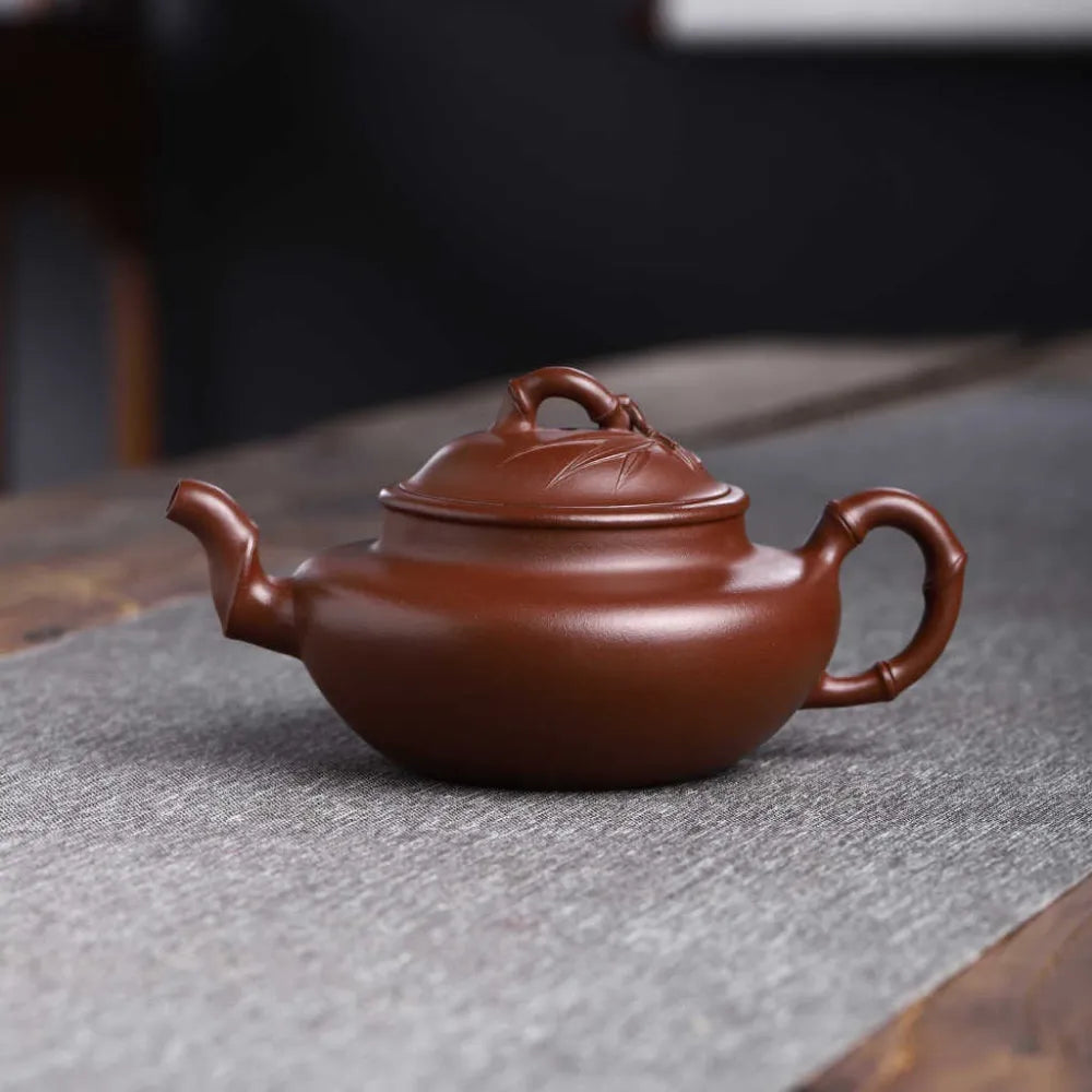 Full Handmade Yixing Zisha Teapot [Bamboo Pot] (Zi Ni - 280ml) - YIQIN TEA HOUSE | yiqinteahouse.com | 200-300ml, full handmade zisha teapot, new arrival, plain smooth, teapot, teaware