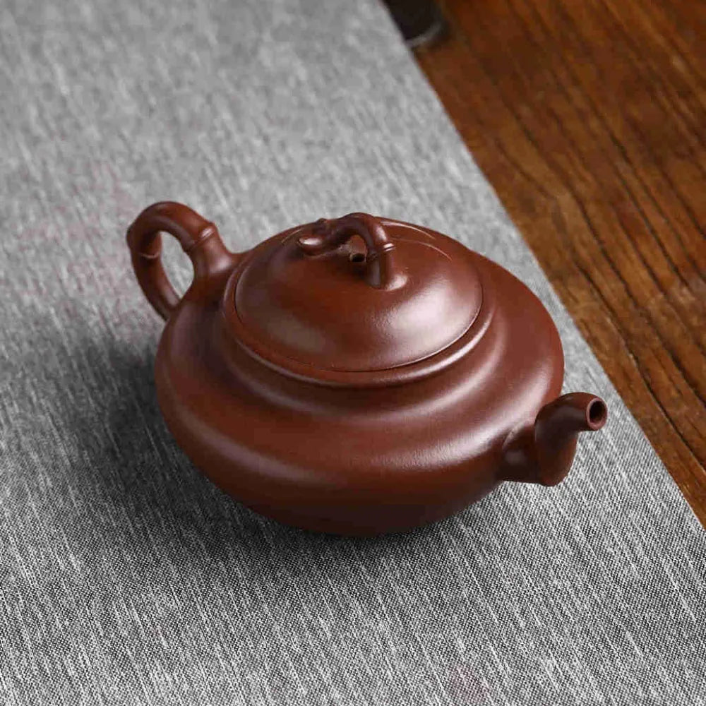 Full Handmade Yixing Zisha Teapot [Bamboo Pot] (Zi Ni - 280ml) - YIQIN TEA HOUSE | yiqinteahouse.com | 200-300ml, full handmade zisha teapot, new arrival, plain smooth, teapot, teaware