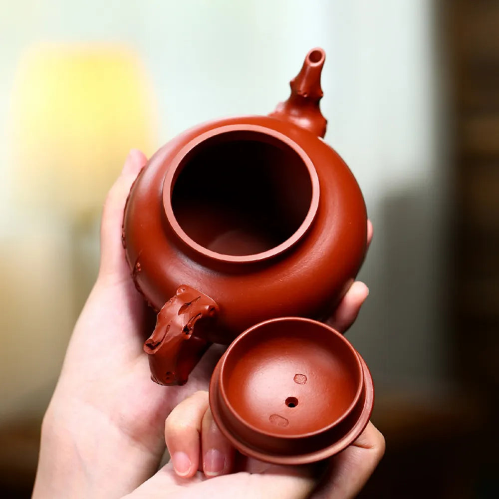 Full Handmade Yixing Zisha Teapot [Bao Chun Pot] (Daohongpao - 360ml) - YIQIN TEA HOUSE | yiqinteahouse.com | >300ml, full handmade zisha teapot, new arrival, plain smooth, teapot, teaware