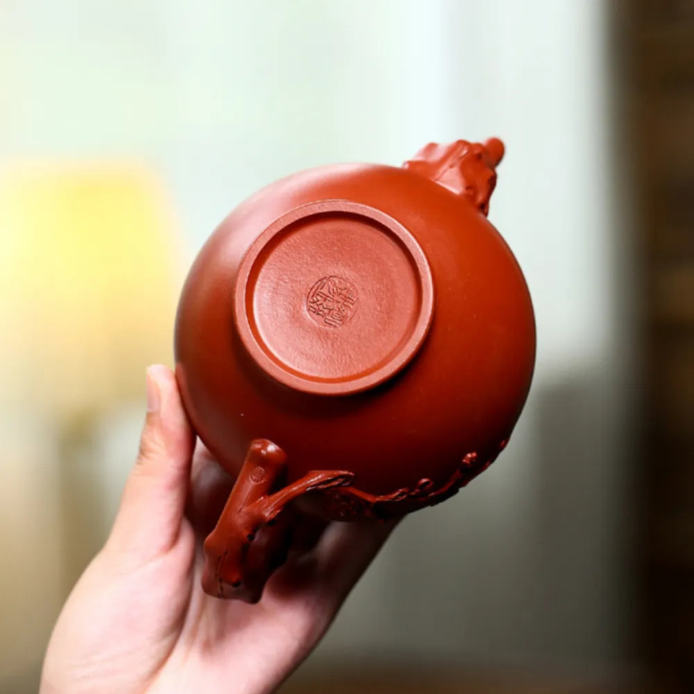 Full Handmade Yixing Zisha Teapot [Bao Chun Pot] (Daohongpao - 360ml) - YIQIN TEA HOUSE | yiqinteahouse.com | >300ml, full handmade zisha teapot, new arrival, plain smooth, teapot, teaware