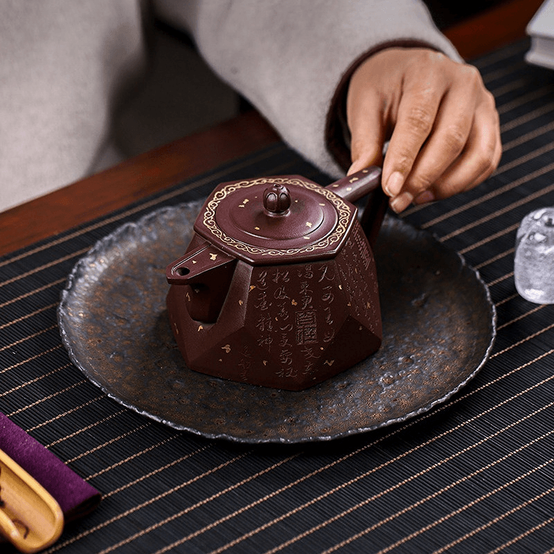 Full Handmade Yixing Zisha Teapot [Be Happy] (Zi Xue Sha - 350ml) - YIQIN TEA HOUSE | yiqinteahouse.com | >300ml, full handmade zisha teapot, new arrival, teapot, teaware