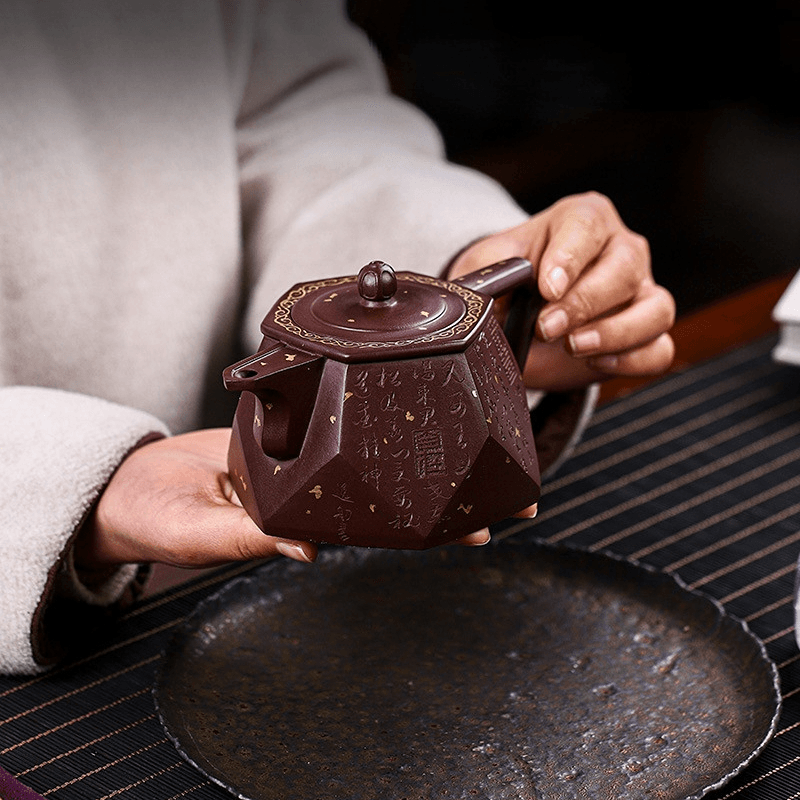 Full Handmade Yixing Zisha Teapot [Be Happy] (Zi Xue Sha - 350ml) - YIQIN TEA HOUSE | yiqinteahouse.com | >300ml, full handmade zisha teapot, new arrival, teapot, teaware