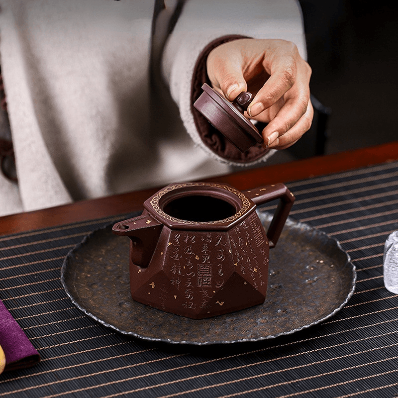 Full Handmade Yixing Zisha Teapot [Be Happy] (Zi Xue Sha - 350ml) - YIQIN TEA HOUSE | yiqinteahouse.com | >300ml, full handmade zisha teapot, new arrival, teapot, teaware