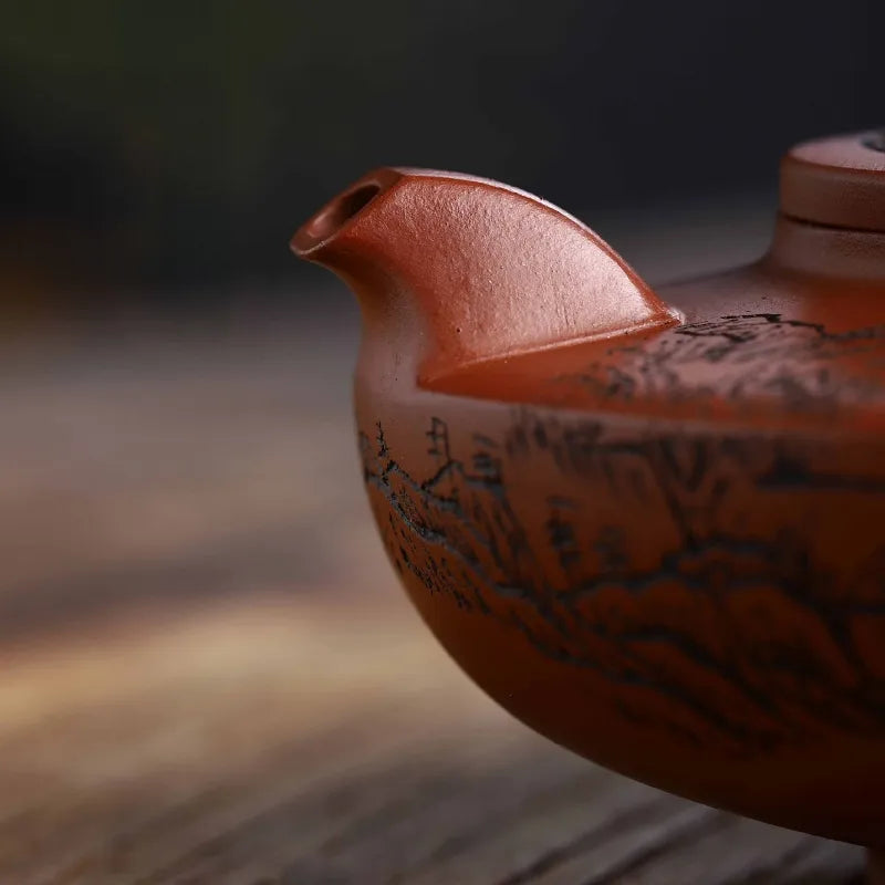 Full Handmade Yixing Zisha Teapot [Bu Wang Chu Xin] (Long Xue Sha - 340ml) - YIQIN TEA HOUSE | yiqinteahouse.com | >300ml, full handmade zisha teapot, new arrival, teapot, teaware