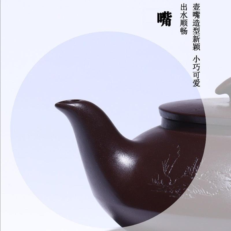 Full Handmade Yixing Zisha Teapot [Cheng Feng Po Lang] 1 Pot 5 Cups Set (Lao Zi Ni - 320ml) - YIQIN TEA HOUSE | yiqinteahouse.com | >300ml, full handmade zisha teapot, new arrival, teapot, teaware, teaware set