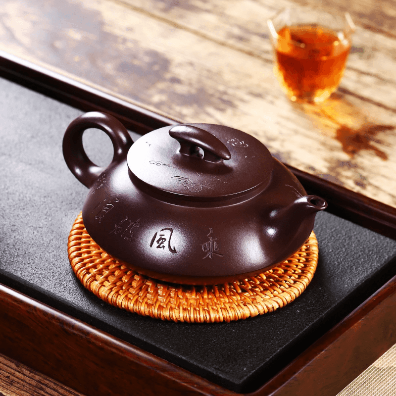 Full Handmade Yixing Zisha Teapot [Cheng Feng Po Lang] 1 Pot 5 Cups Set (Lao Zi Ni - 320ml) - YIQIN TEA HOUSE | yiqinteahouse.com | >300ml, full handmade zisha teapot, new arrival, teapot, teaware, teaware set