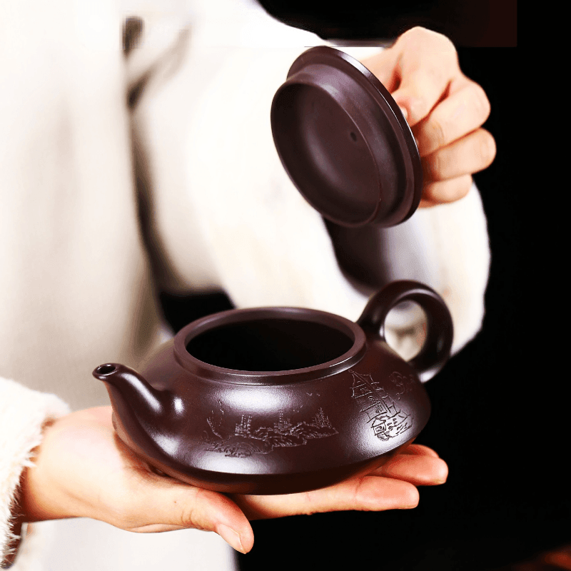 Full Handmade Yixing Zisha Teapot [Cheng Feng Po Lang] 1 Pot 5 Cups Set (Lao Zi Ni - 320ml) - YIQIN TEA HOUSE | yiqinteahouse.com | >300ml, full handmade zisha teapot, new arrival, teapot, teaware, teaware set