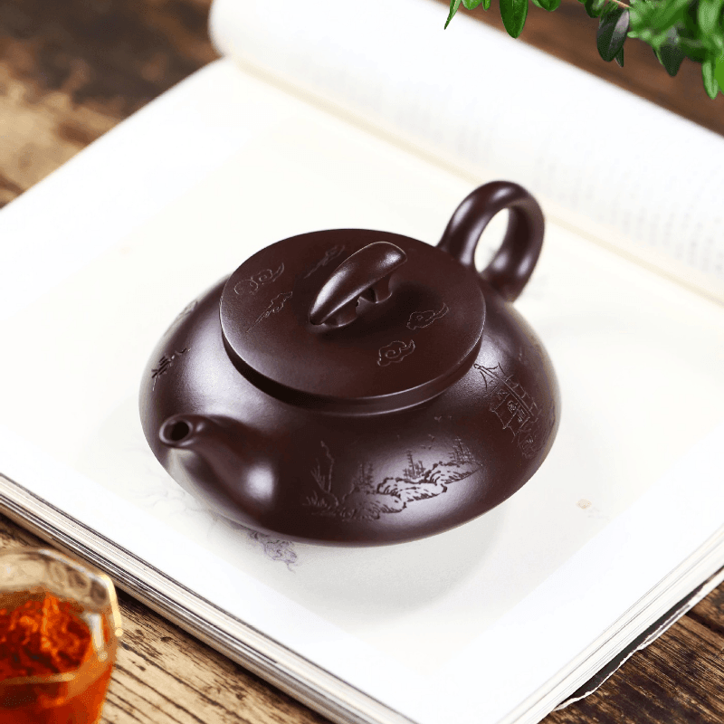 Full Handmade Yixing Zisha Teapot [Cheng Feng Po Lang] 1 Pot 5 Cups Set (Lao Zi Ni - 320ml) - YIQIN TEA HOUSE | yiqinteahouse.com | >300ml, full handmade zisha teapot, new arrival, teapot, teaware, teaware set