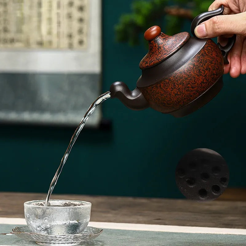 Full Handmade Yixing Zisha Teapot [Dancing Phoenix] (Hei Jiao Ni - 350ml) - YIQIN TEA HOUSE | yiqinteahouse.com | >300ml, full handmade zisha teapot, new arrival, plain smooth, teapot, teaware