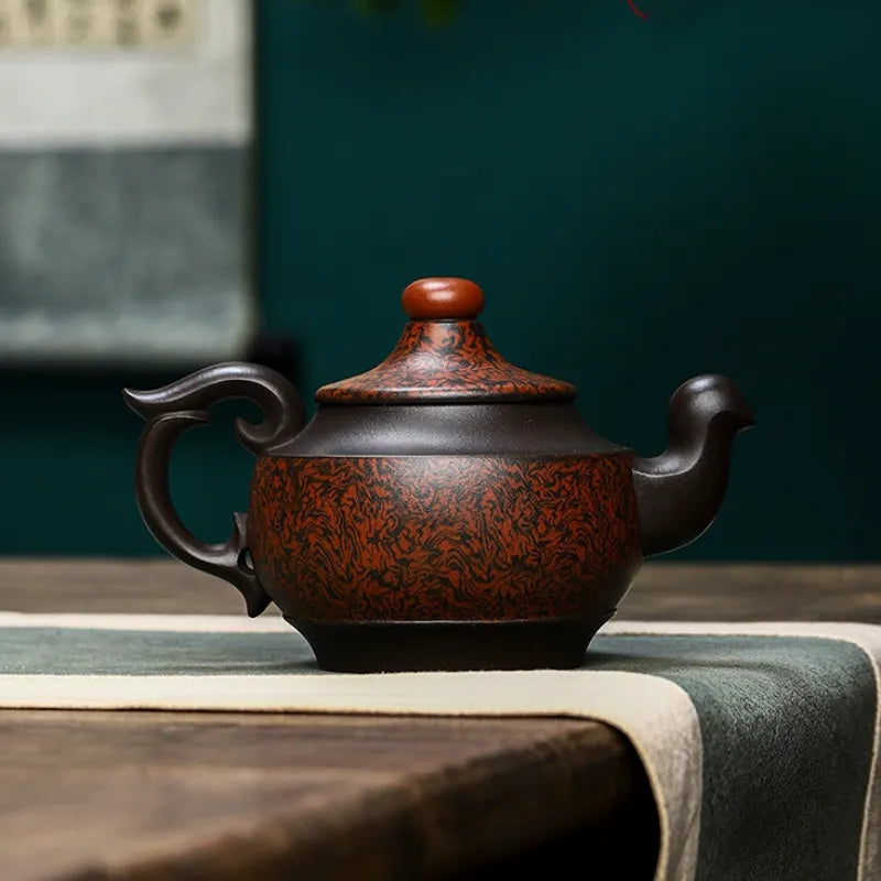 Full Handmade Yixing Zisha Teapot [Dancing Phoenix] (Hei Jiao Ni - 350ml) - YIQIN TEA HOUSE | yiqinteahouse.com | >300ml, full handmade zisha teapot, new arrival, plain smooth, teapot, teaware