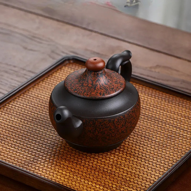 Full Handmade Yixing Zisha Teapot [Dancing Phoenix] (Hei Jiao Ni - 350ml) - YIQIN TEA HOUSE | yiqinteahouse.com | >300ml, full handmade zisha teapot, new arrival, plain smooth, teapot, teaware