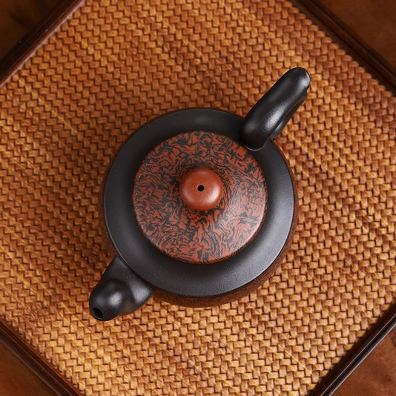 Full Handmade Yixing Zisha Teapot [Dancing Phoenix] (Hei Jiao Ni - 350ml) - YIQIN TEA HOUSE | yiqinteahouse.com | >300ml, full handmade zisha teapot, new arrival, plain smooth, teapot, teaware