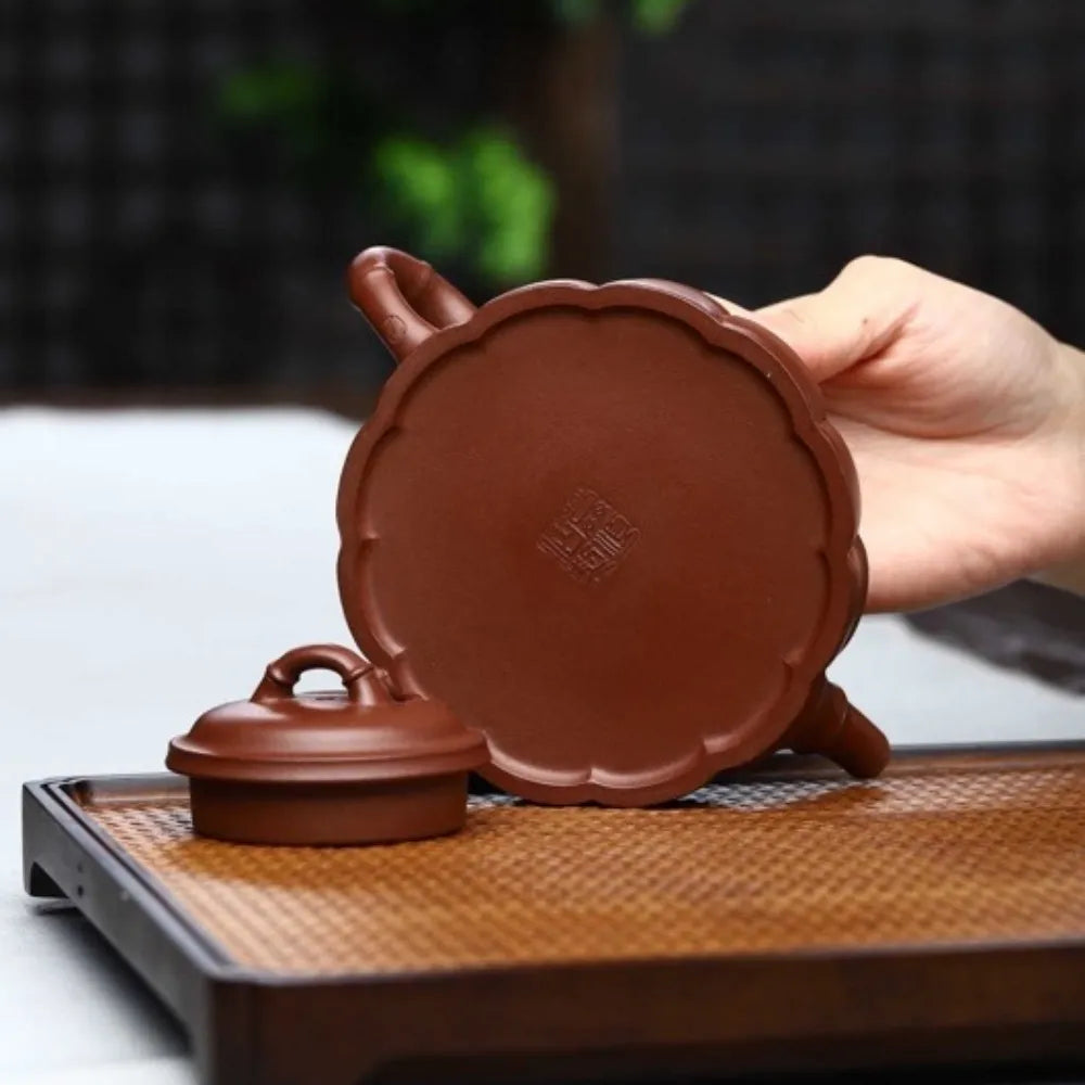 Full Handmade Yixing Zisha Teapot [Half Moon Bamboo Pot] (Di Cao Qing - 260ml) - YIQIN TEA HOUSE | yiqinteahouse.com | 200-300ml, full handmade zisha teapot, new arrival, plain smooth, teapot, teaware