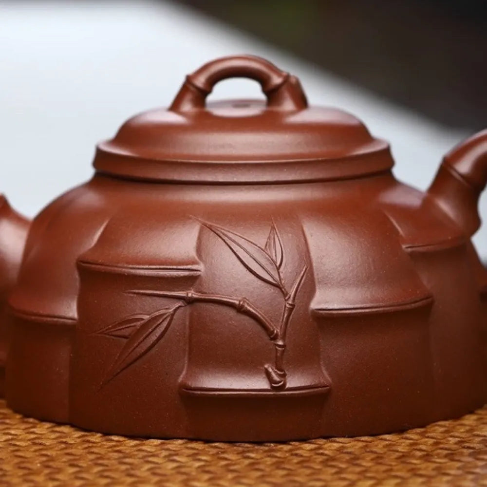 Full Handmade Yixing Zisha Teapot [Half Moon Bamboo Pot] (Di Cao Qing - 260ml) - YIQIN TEA HOUSE | yiqinteahouse.com | 200-300ml, full handmade zisha teapot, new arrival, plain smooth, teapot, teaware