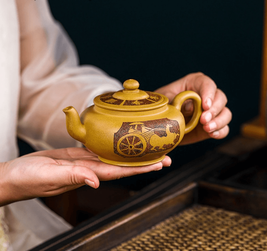 Full Handmade Yixing Zisha Teapot [Hou De Zai Wu] (Huangjin Duan Ni - 280ml) - YIQIN TEA HOUSE | yiqinteahouse.com | 200-300ml, full handmade zisha teapot, new arrival, teaware