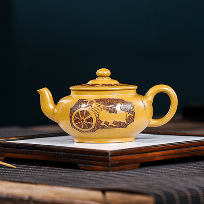 Full Handmade Yixing Zisha Teapot [Hou De Zai Wu] (Huangjin Duan Ni - 280ml) - YIQIN TEA HOUSE | yiqinteahouse.com | 200-300ml, full handmade zisha teapot, new arrival, teaware