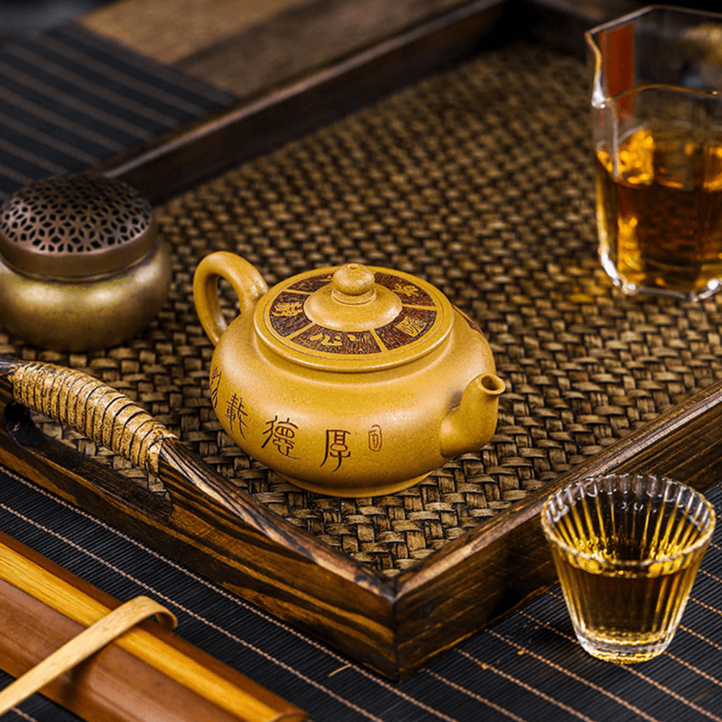 Full Handmade Yixing Zisha Teapot [Hou De Zai Wu] (Huangjin Duan Ni - 280ml) - YIQIN TEA HOUSE | yiqinteahouse.com | 200-300ml, full handmade zisha teapot, new arrival, teaware