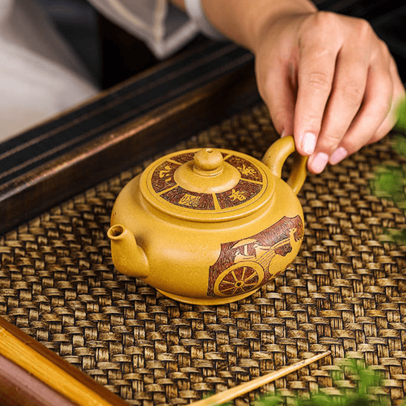 Full Handmade Yixing Zisha Teapot [Hou De Zai Wu] (Huangjin Duan Ni - 280ml) - YIQIN TEA HOUSE | yiqinteahouse.com | 200-300ml, full handmade zisha teapot, new arrival, teaware