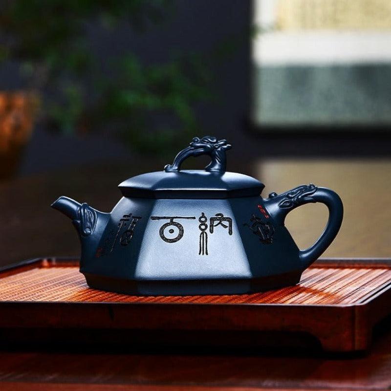 Full Handmade Yixing Zisha Teapot [Huna Baifu] 1 Pot 5 Cups Set (Tian Qing Ni - 320ml) - YIQIN TEA HOUSE | yiqinteahouse.com | >300ml, autopostr_instagram_69921, full handmade zisha teapot, new arrival, teapot, teaware, teaware set