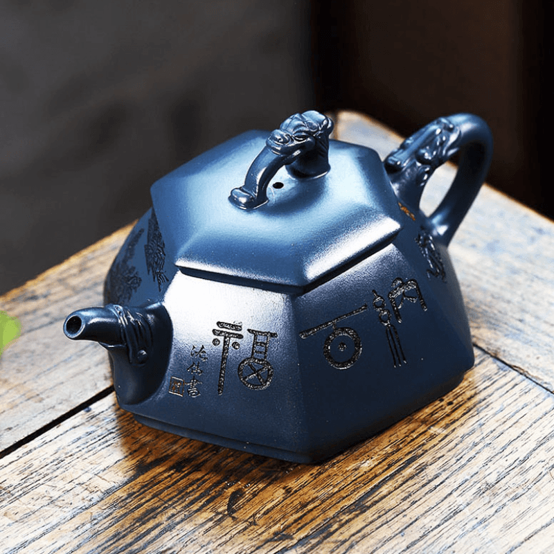 Full Handmade Yixing Zisha Teapot [Huna Baifu] 1 Pot 5 Cups Set (Tian Qing Ni - 320ml) - YIQIN TEA HOUSE | yiqinteahouse.com | >300ml, autopostr_instagram_69921, full handmade zisha teapot, new arrival, teapot, teaware, teaware set