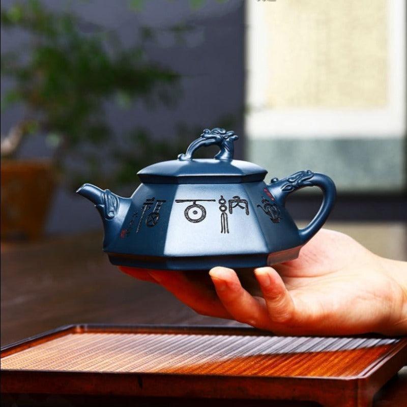 Full Handmade Yixing Zisha Teapot [Huna Baifu] 1 Pot 5 Cups Set (Tian Qing Ni - 320ml) - YIQIN TEA HOUSE | yiqinteahouse.com | >300ml, autopostr_instagram_69921, full handmade zisha teapot, new arrival, teapot, teaware, teaware set